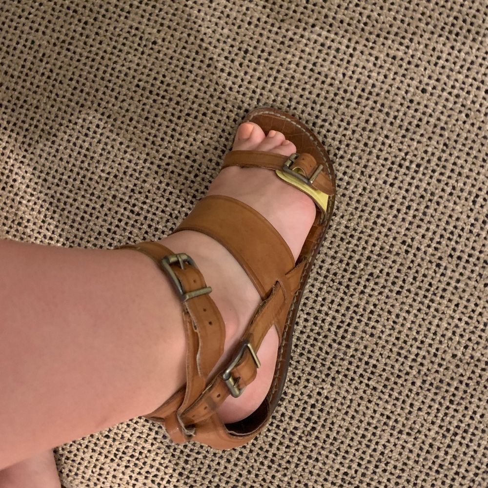 Sam Edelman Tan/Yellow Leather Sandals - Picture 6 of 7